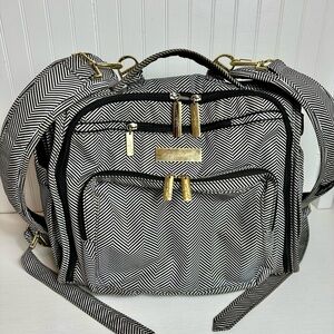 Jujube Black and White Diaper Backpack/ Large tote bag